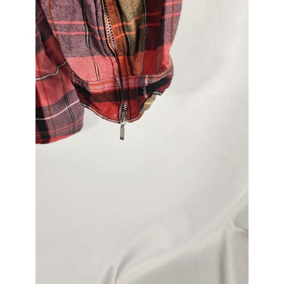 Avenue Womens Plus Top Zip Up Plaid Lived In Gorpcore Casual Comfort 26/28 - Picture 6 of 6